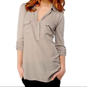 Splendid Mixed Media Pocket Henley top small NWT